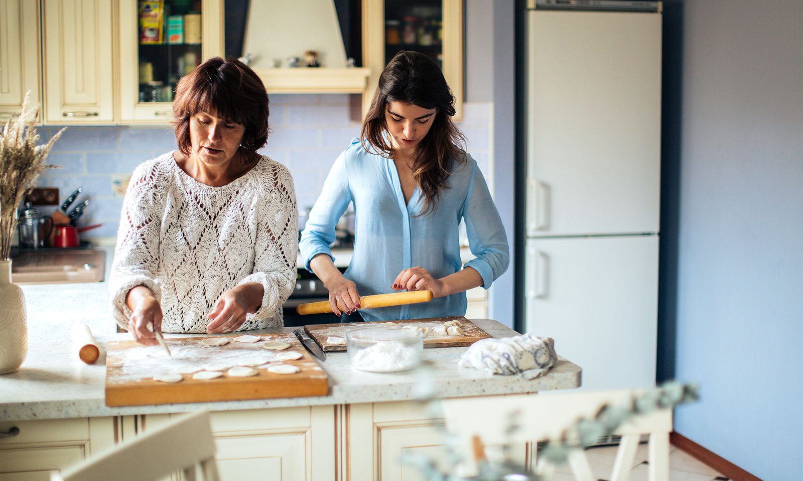 Mother and Daughter Cooking